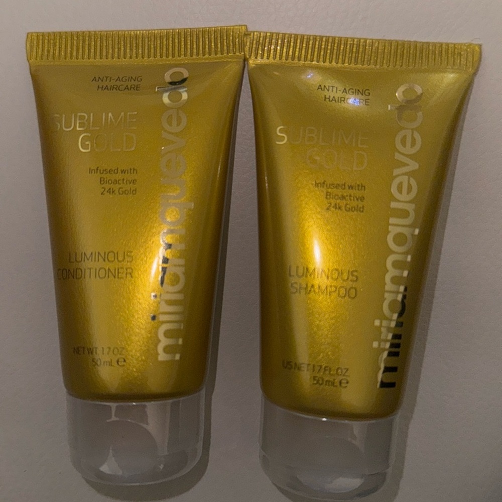 NEW Miriam Quevedo Sublime Gold Luminous Shampoo & Conditioner Travel Set